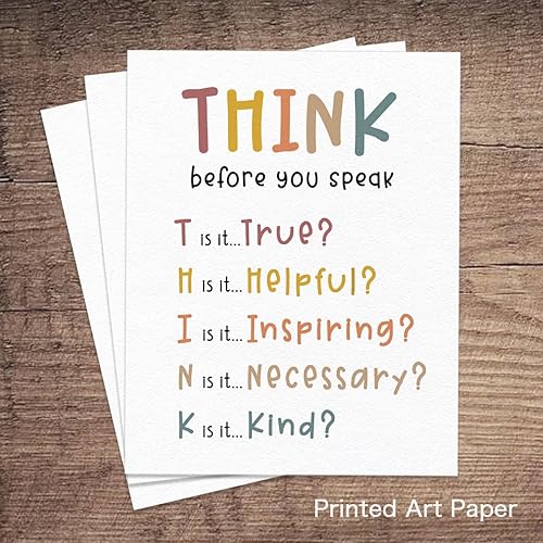 Miniatura 2 de Think Before You Speak Print, Counselor Office Decor, Positive Classroom Posters, Boho Classroom Decor, Classroom Rules Wall Art, Playroom Poster,