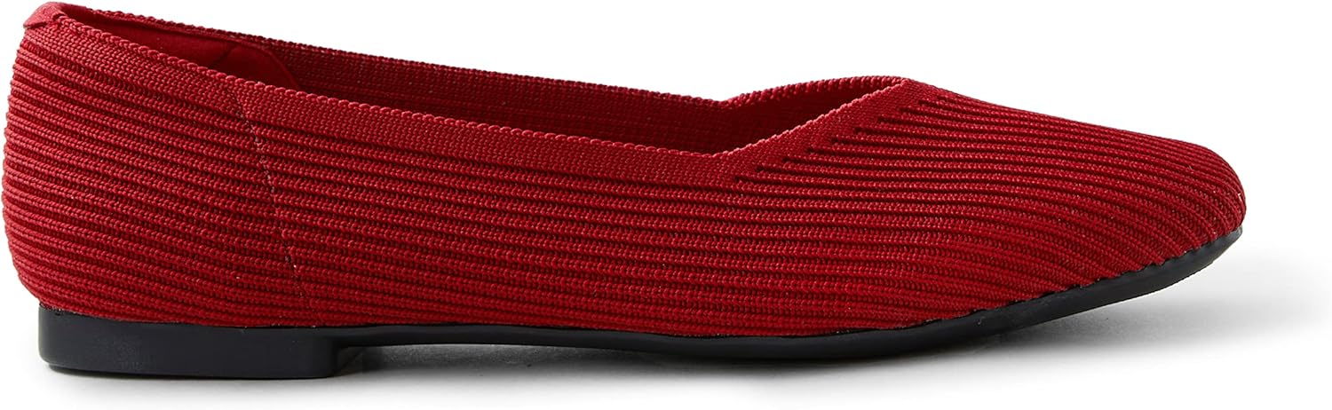 Arromic Flats Shoes for Women, Square Toe Ballet Flats Shoes, Washable Comfortable Knit Flats for Women, Soft Slip on Black Flats for Dressy Wedding Work Office Casual Size 8 - Image 4