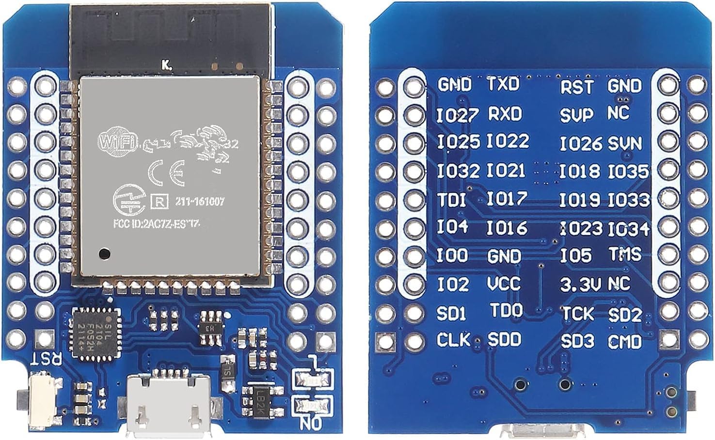 ACEIRMC D1 Mini NodeMCU ESP32 ESP-WROOM-32 WLAN WiFi Bluetooth IoT Development Board 5V Compatible for Arduino (5pcs)
