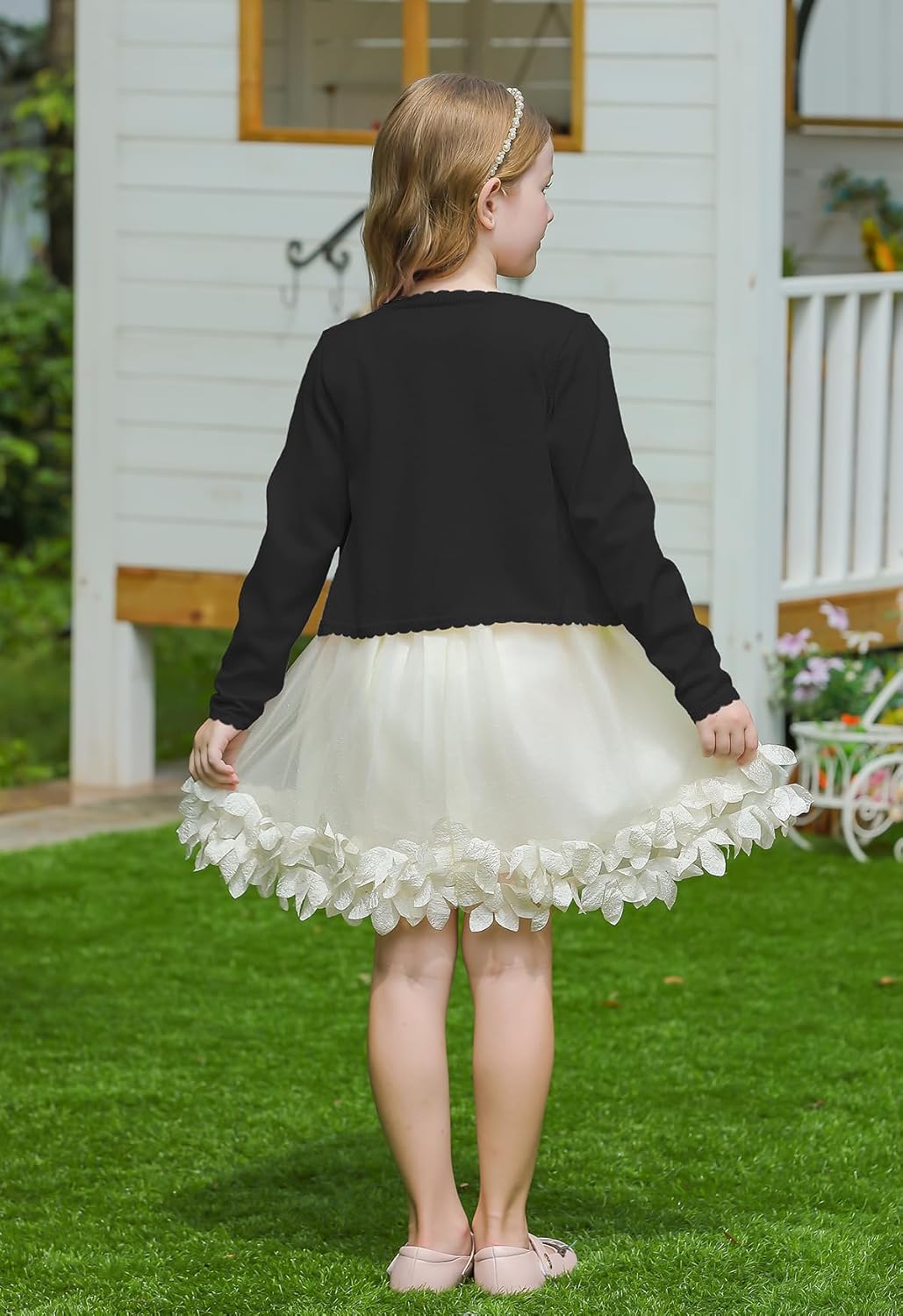 Yekaty Kids Girls Cardigan Long Sleeve Button Toddler Cardigan Knit Sweater - Image 4