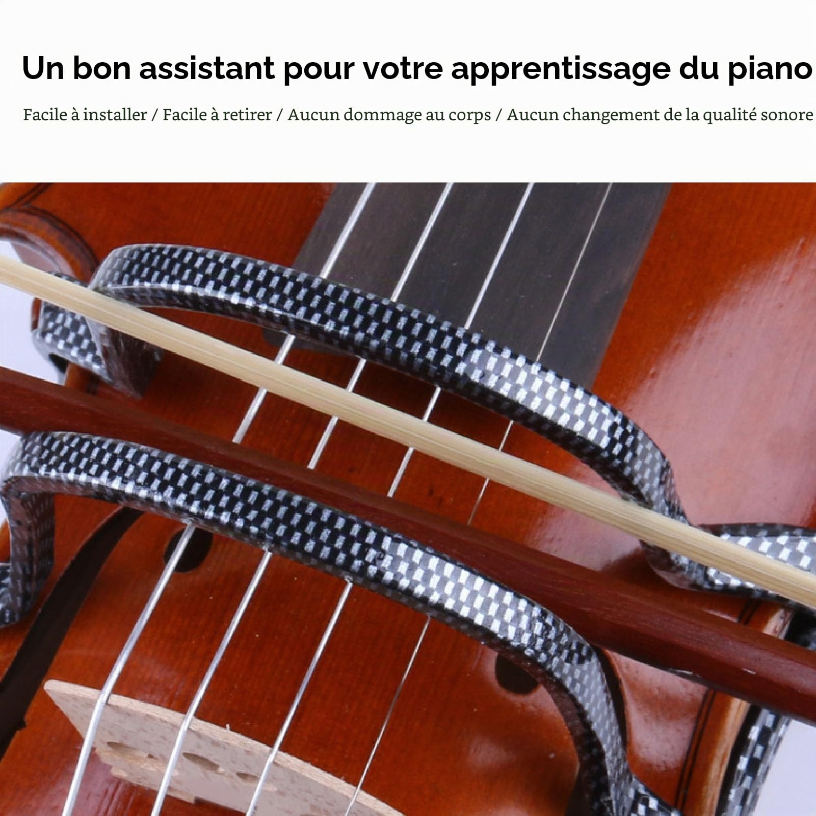 FOCKETY Collimateur D'Archet De Violon, Outil De Guidage De Redressement Réglable 4/4-1/2, Correcteur D'Archet Léger, Accessoire D'Entraînement