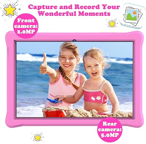 Miniatura 2 de Tableta para niños de 10 pulgadas Android 12 - 4GB RAM 64GB ROM, pantalla táctil IPS 1280x800, Iwawa y control parental, cámara dual WiFi, batería