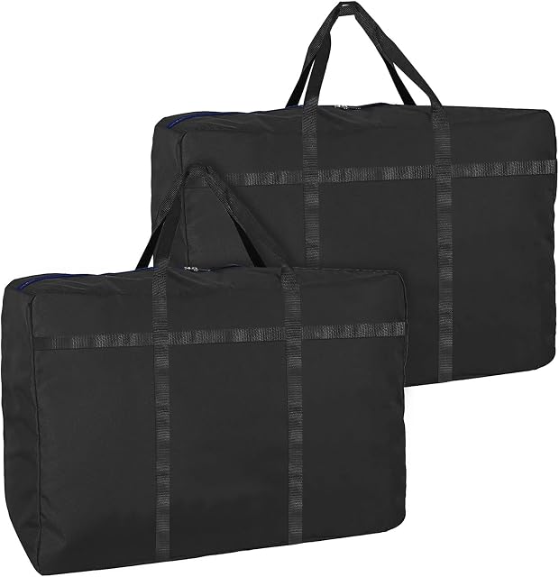 2PCS 180L Large Storage Bag, Heavy Duty 600D Oxford Moving Bags Extra Large Strong, Big Bags for Moving, Duvet Storage Bag with Reinforced Handles for Duvet, Clothes100*58*28cm