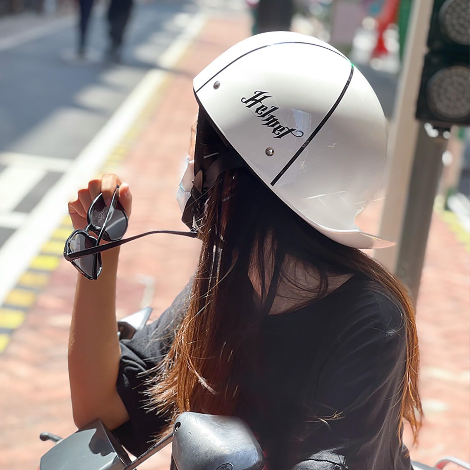 Retro kask motocyklowy, zatwierdzony przez ECE, czapka z daszkiem w stylu vintage, kask półskorupowy, dla dorosłych, mężczyzn i kobiet