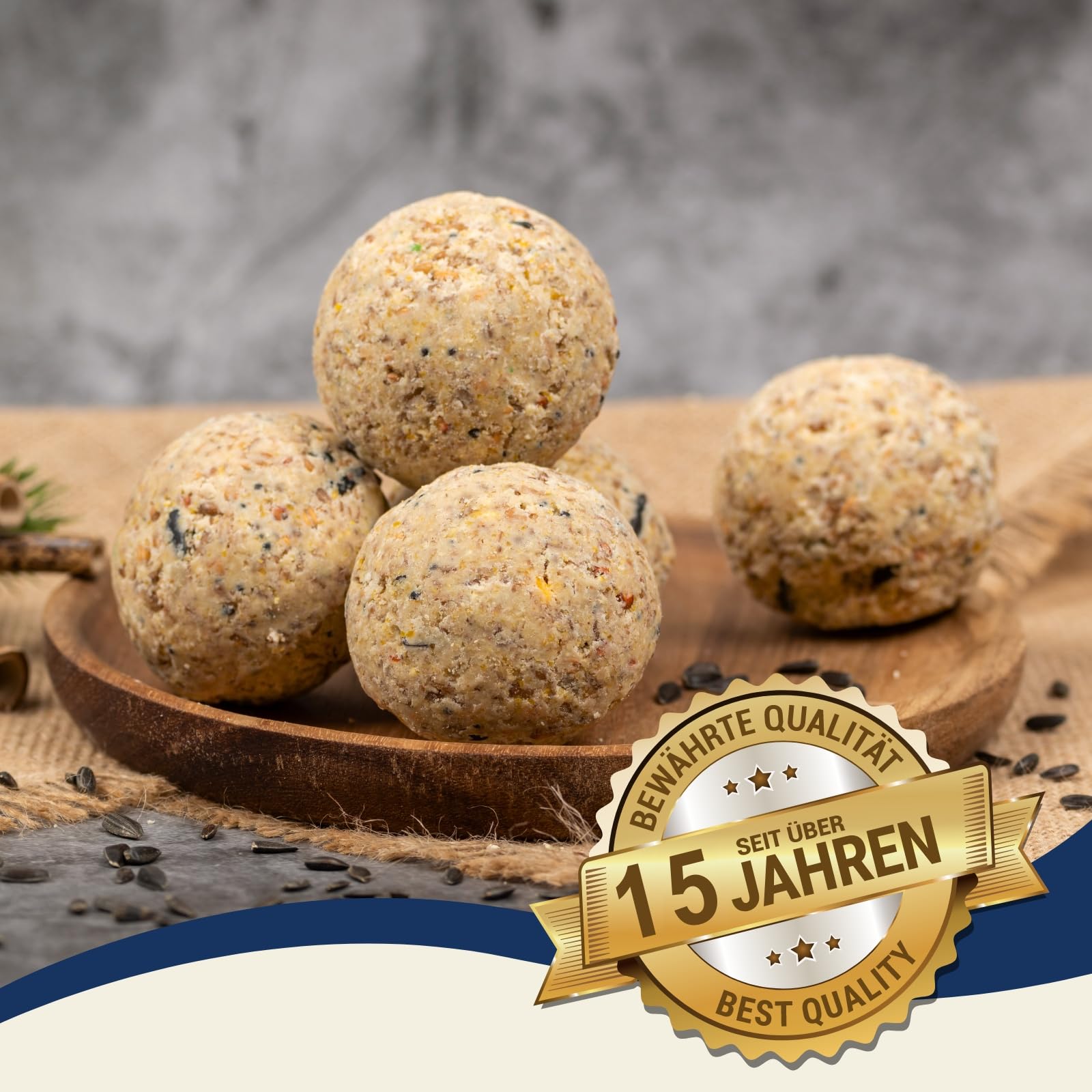 Lyra Pet® | 200 Ganzjahresknödel ohne Netz à 90 g = 18 kg | Energiespender für Körnerfresser | Abwechslungsreiches Wildvogelfutter | Meisenknödel Sommer & Winter | Energie für Wildvögel