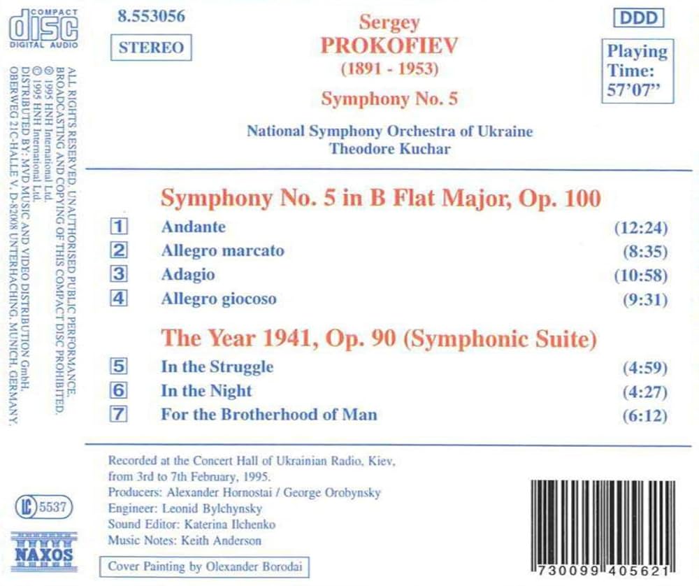 【中古】 Symphony No ： 5 Prokofiev ,Mansurov ,Nikolayev Prokofiev, Alsop, Sao Paulo State Symphony - Prokofiev