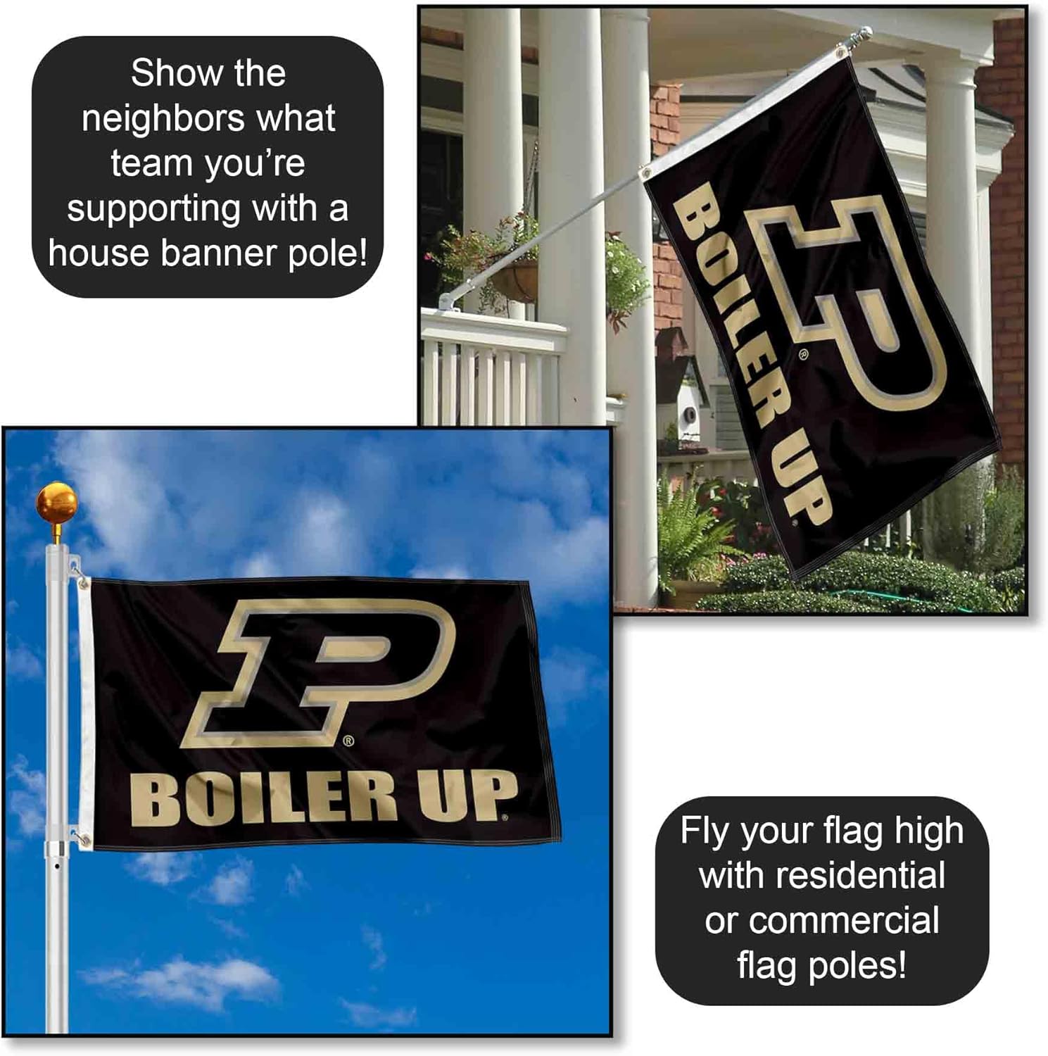 College Flags & Banners Co. Purdue Boilermakers Boiler Up Flag - Image 3