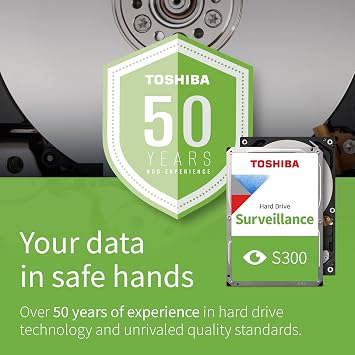 Toshiba S300 2TB Surveillance HDD – 3.5”, 5400RPM, 128MB Cache, SATA III