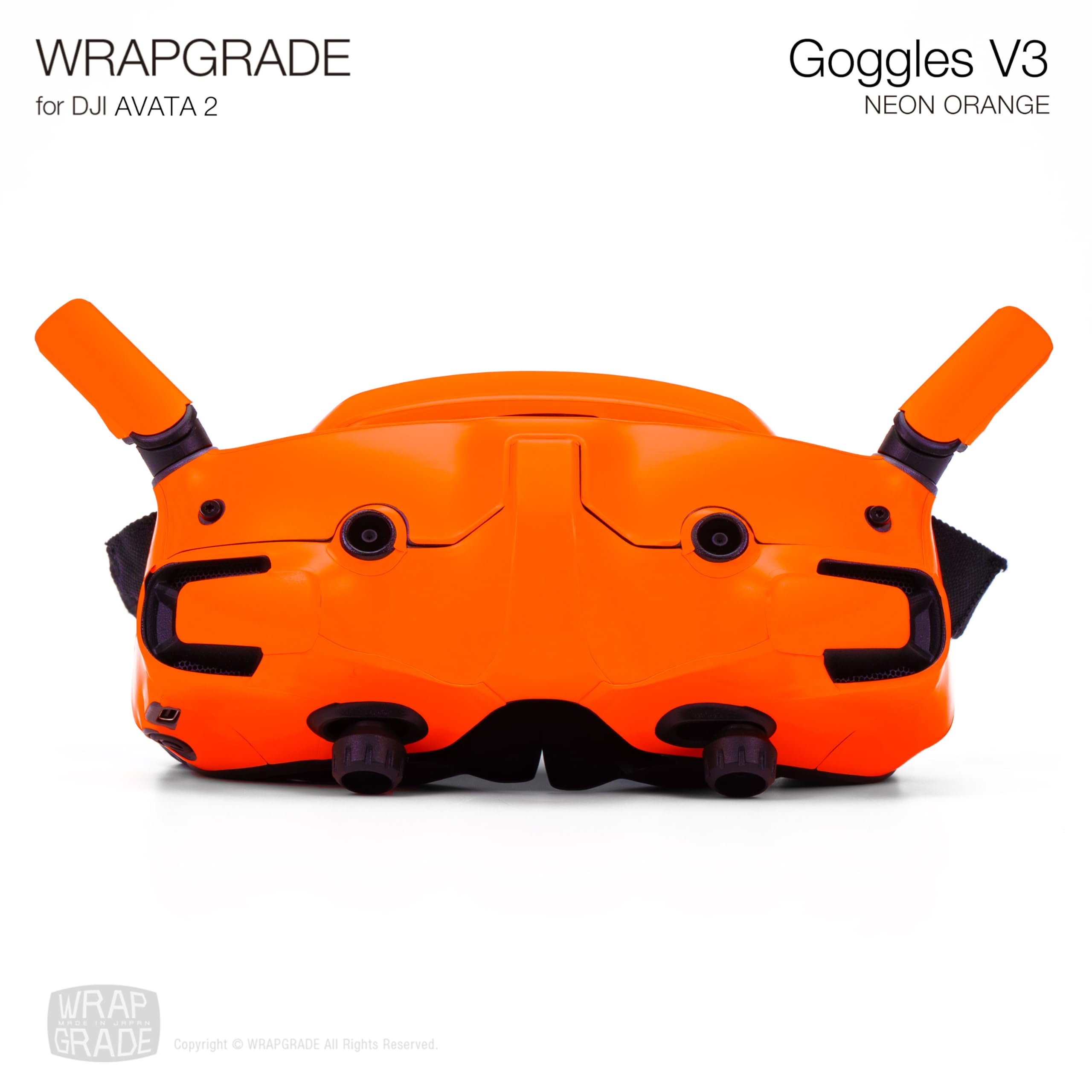 WRAPGRADE Skin Stickers for DJI Goggles 3 (Neon Orange) - Image 2
