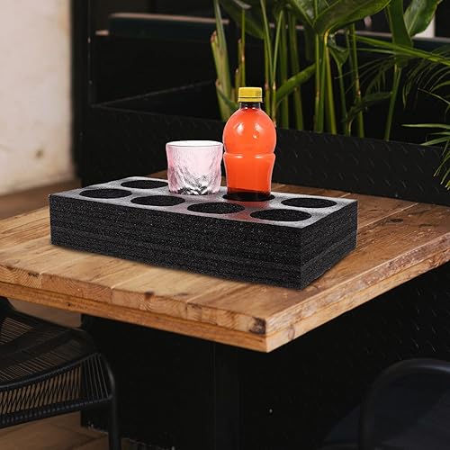 Miniatura 3 de STOBOK Bandeja portadora de bebidas de espuma, bandeja de fijación para tazas de café, soporte para tazas de café, soportes negros para tazas para