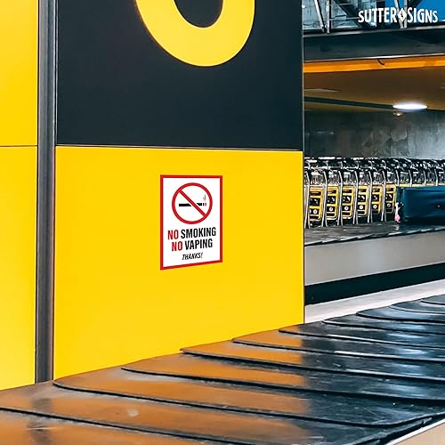 Miniatura 4 de 4 carteles de calcomanías de No Vaping No Smoking | Señal de No fumar o Vapor para negocios o para el hogar | Calcomanías de vinilo resistentes a la