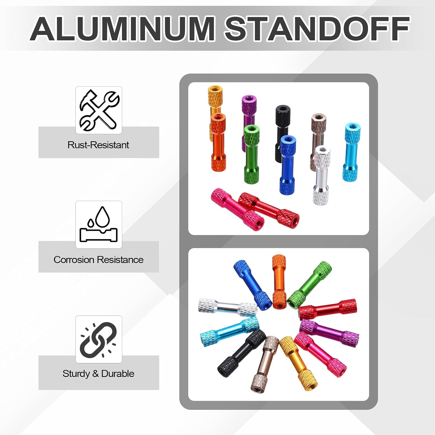 MECCANIXITY 20 Pcs M3 x 25mm Knurled Aluminum Standoff Double-Head Spacer Column for FPV Drone RC Airplane Racing Car Simracing, Green