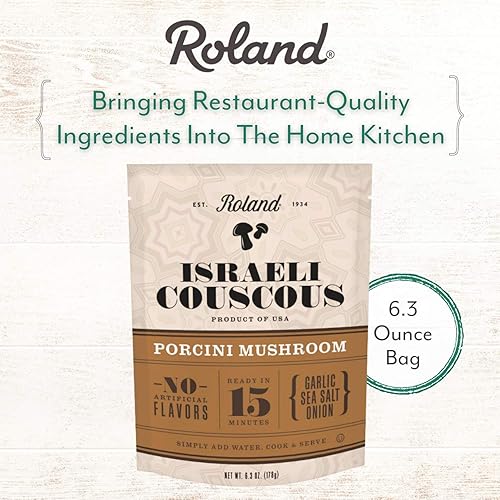 Miniatura 4 de Roland Foods Cuscús israelí de hongos Porcini, comida especial, 6.3 onzas, paquete de 1