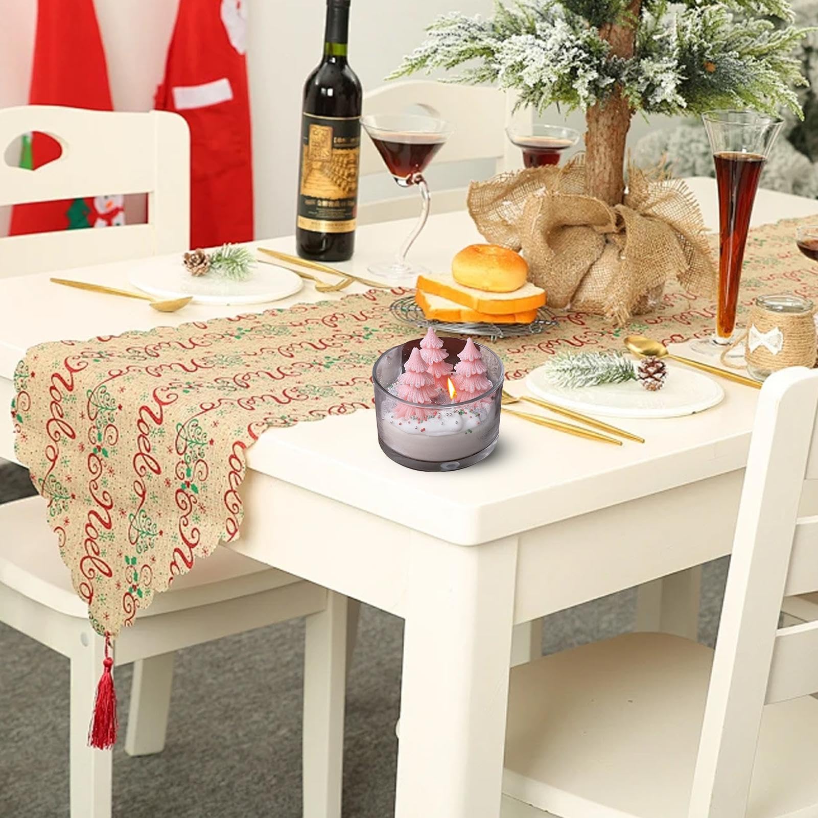 Vela decorativa aromática navideña,Vela de aromaterapia navideña Decoración