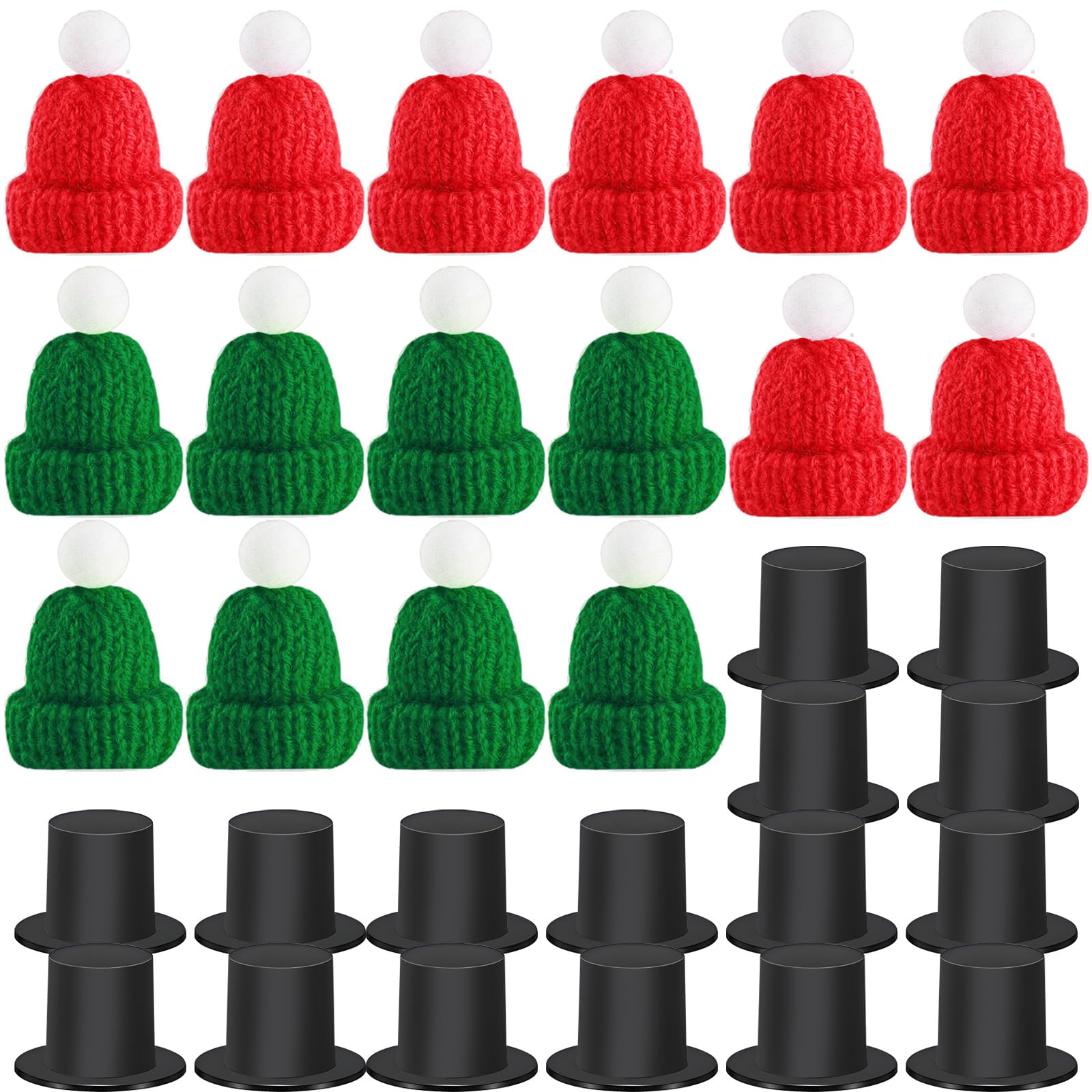 Veemoon – Lot 50 Mini Chapeaux Haut-de-forme Pour Bonhomme De Neige – 1,3 X 1,5 Cm – Déco Noël, Mariage, Anniversaire – Accessoires DIY