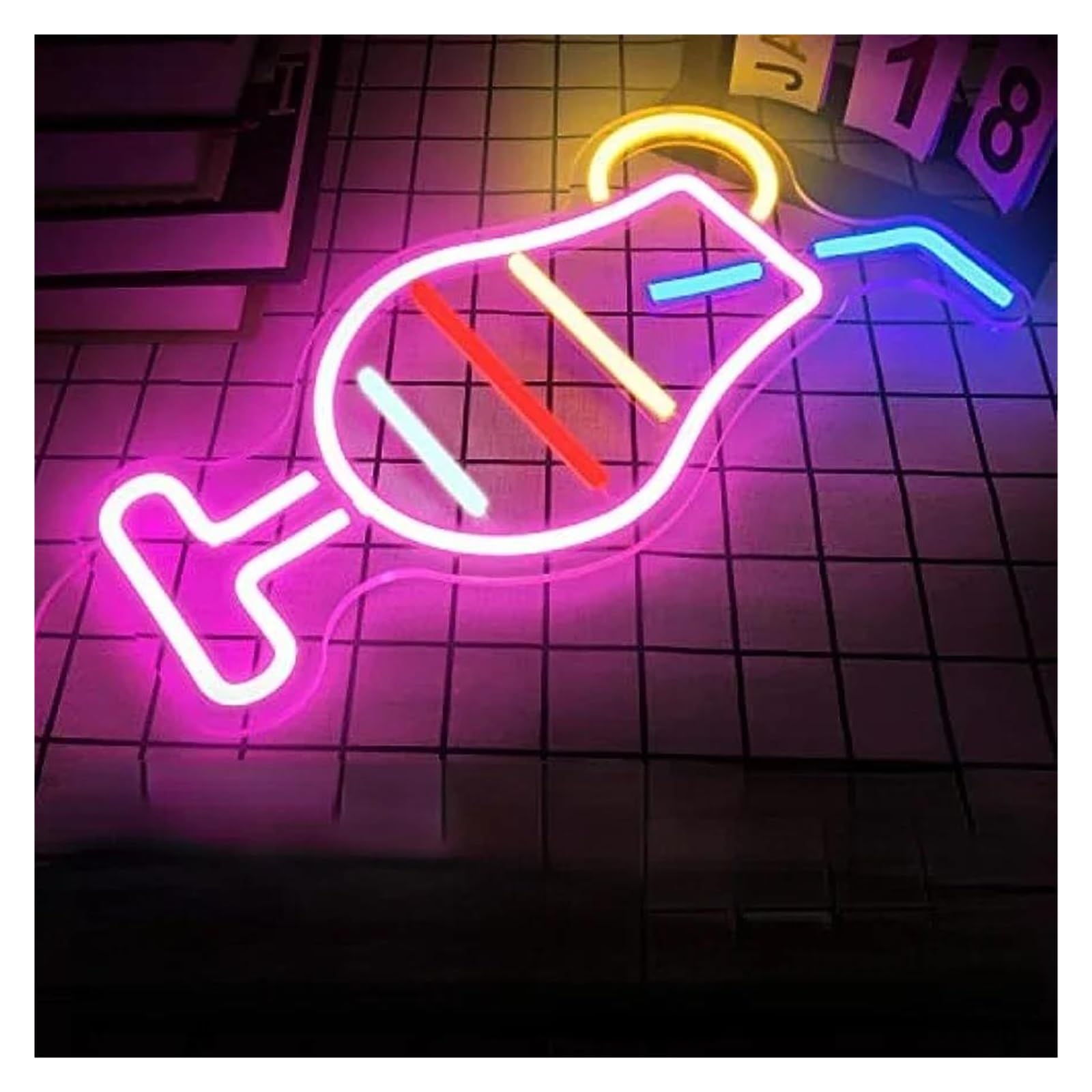 Wiszące neony artystyczne Koktajl Neon Sign Wall Decor USB Dimmer For Bar Party Man Cave Shop Business Window Display Decoration 20.5х37.5cm