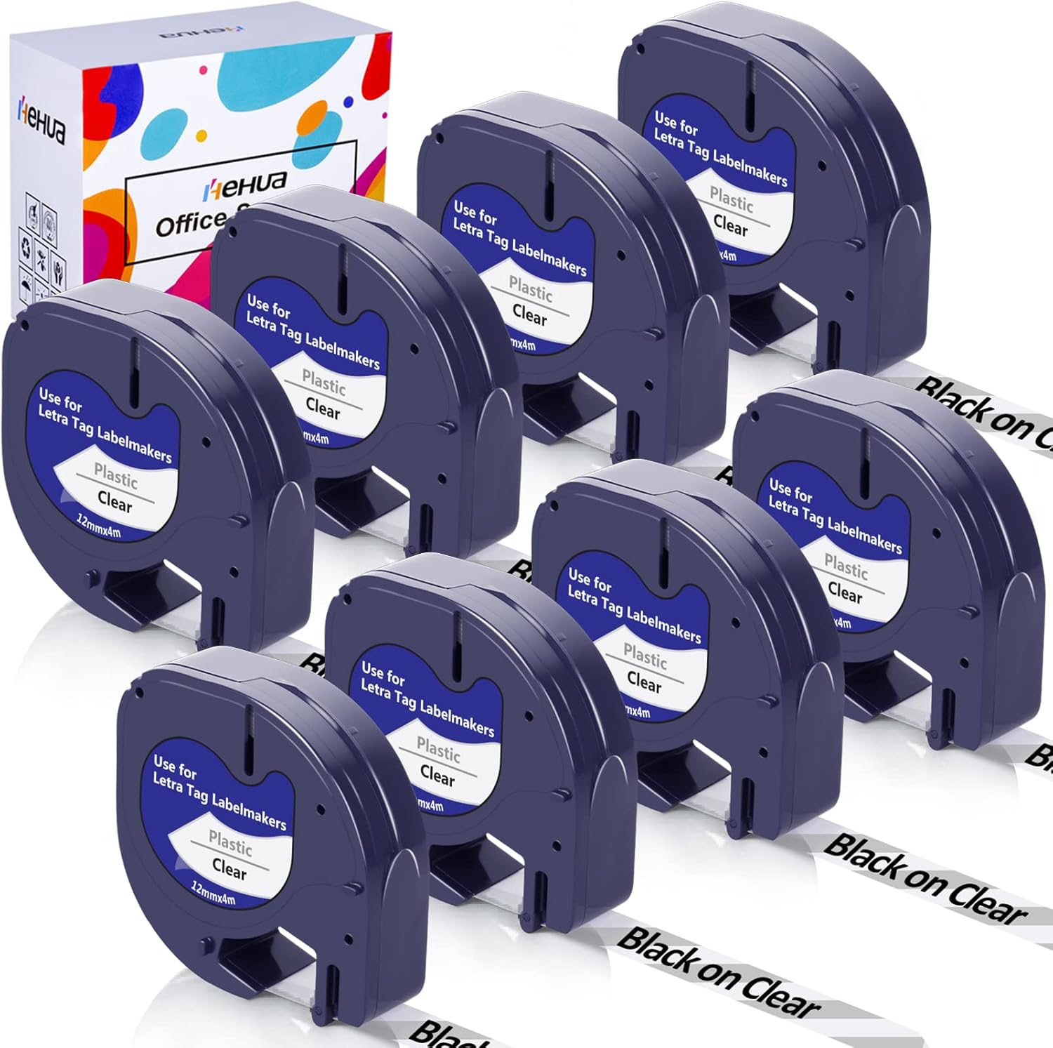 Hehua Clear Label Maker Tape Compatible for Dymo Label Maker Refills