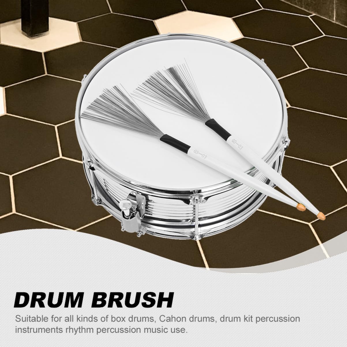 Milisten Weiße Perkussionsbürste aus Synthesematerial mit Rutschfestem Griff für Schlagzeug Anfänger für Rhythmus und Percussion Musik