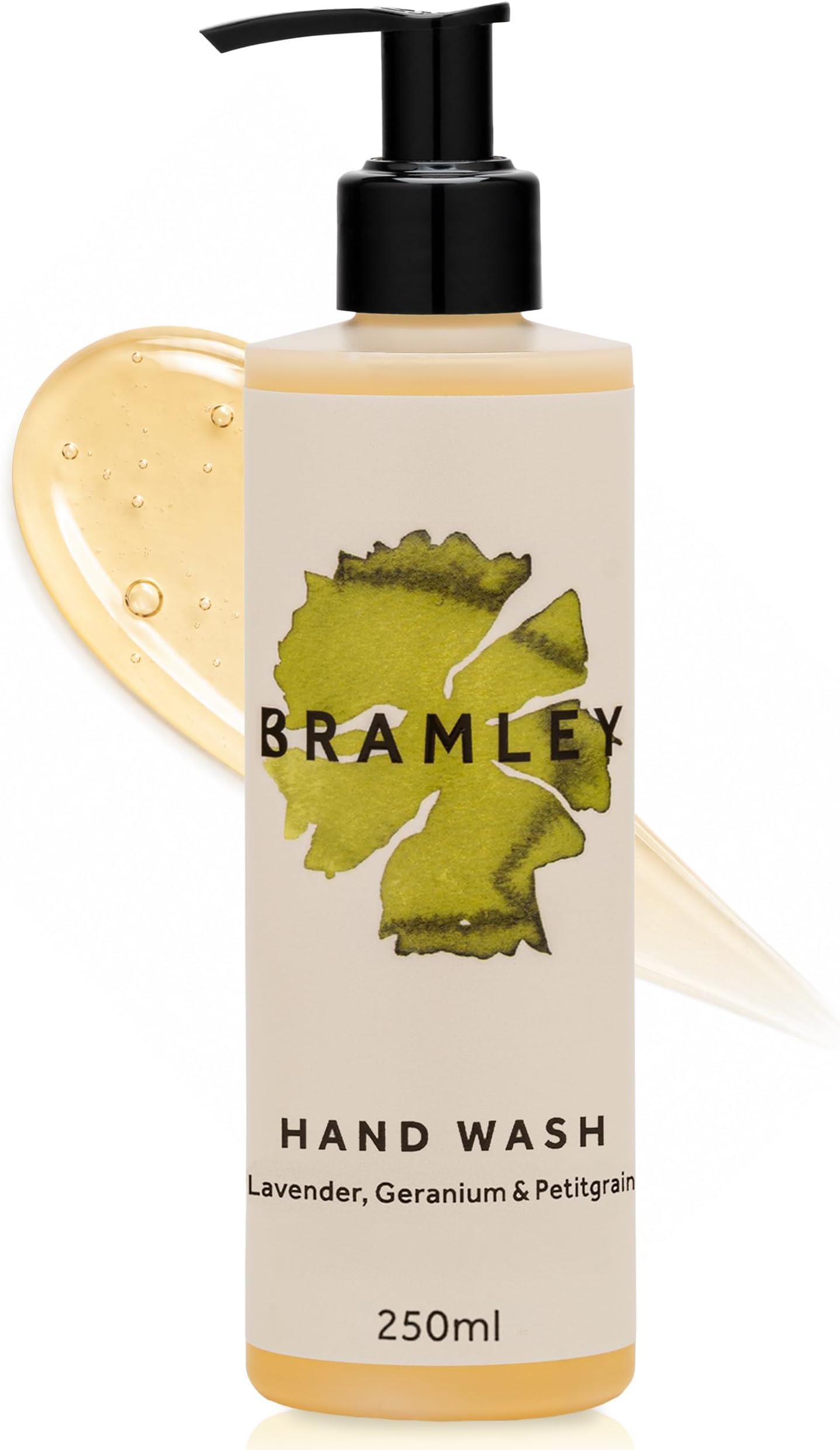 Bramley Hand Wash 250ml - Antibacterial Natural Liquid Hand Soap with Lavender, Geranium & Petitgrain Essential Oils - Vegan & Cruelty Free, Spa-Fresh Everyday Clean