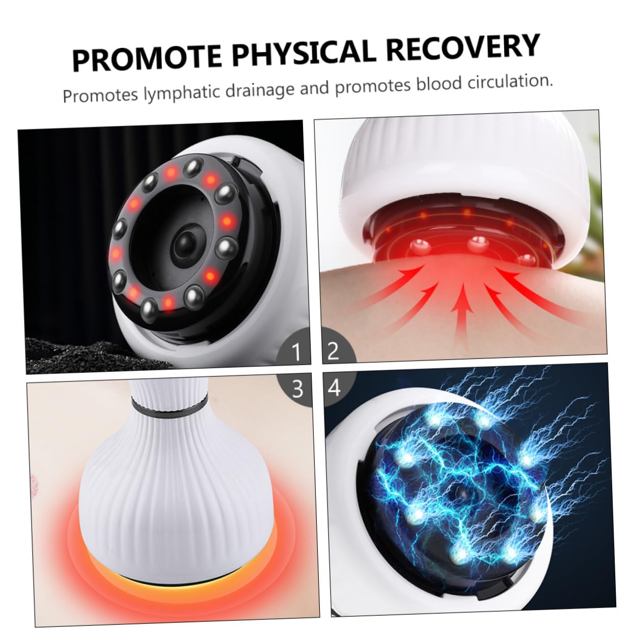 Beaupretty Masajeador Eléctrico Recargable para Terapia Guasha Batería 1200mah y Material Abs para Aliviar la Fatiga y Masaje de Pies