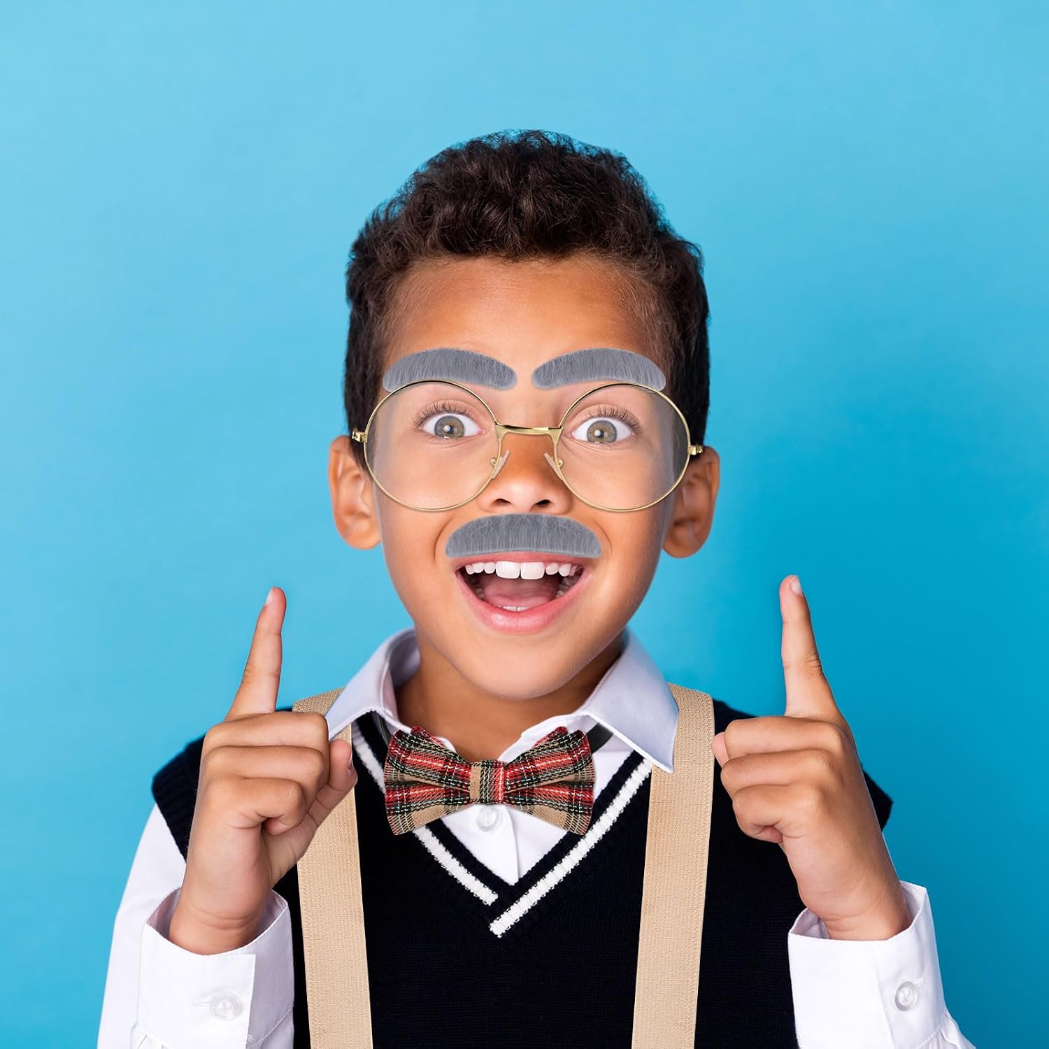 5 PCS Old Man Costume for Boys,100 Days of School Costume Accessories for Kids Grandpa Dress Up