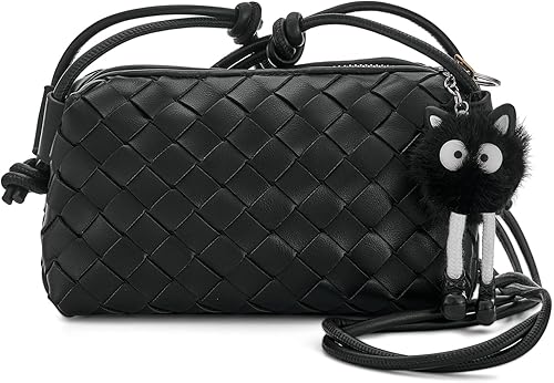 UPSONG Bolsos cruzados tejidos para mujer, bolsos ligeros de cuero a la moda, bolso de hombro, bolso para teléfono, bolso de mensajero para mujer