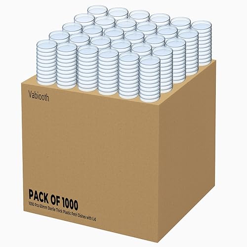 Miniatura 23 de 200 paquetes de platos petri de plástico espeso estériles con tapa, Vabiooth 60 mm de diámetro x 15 mm de profundidad transparentes con 3