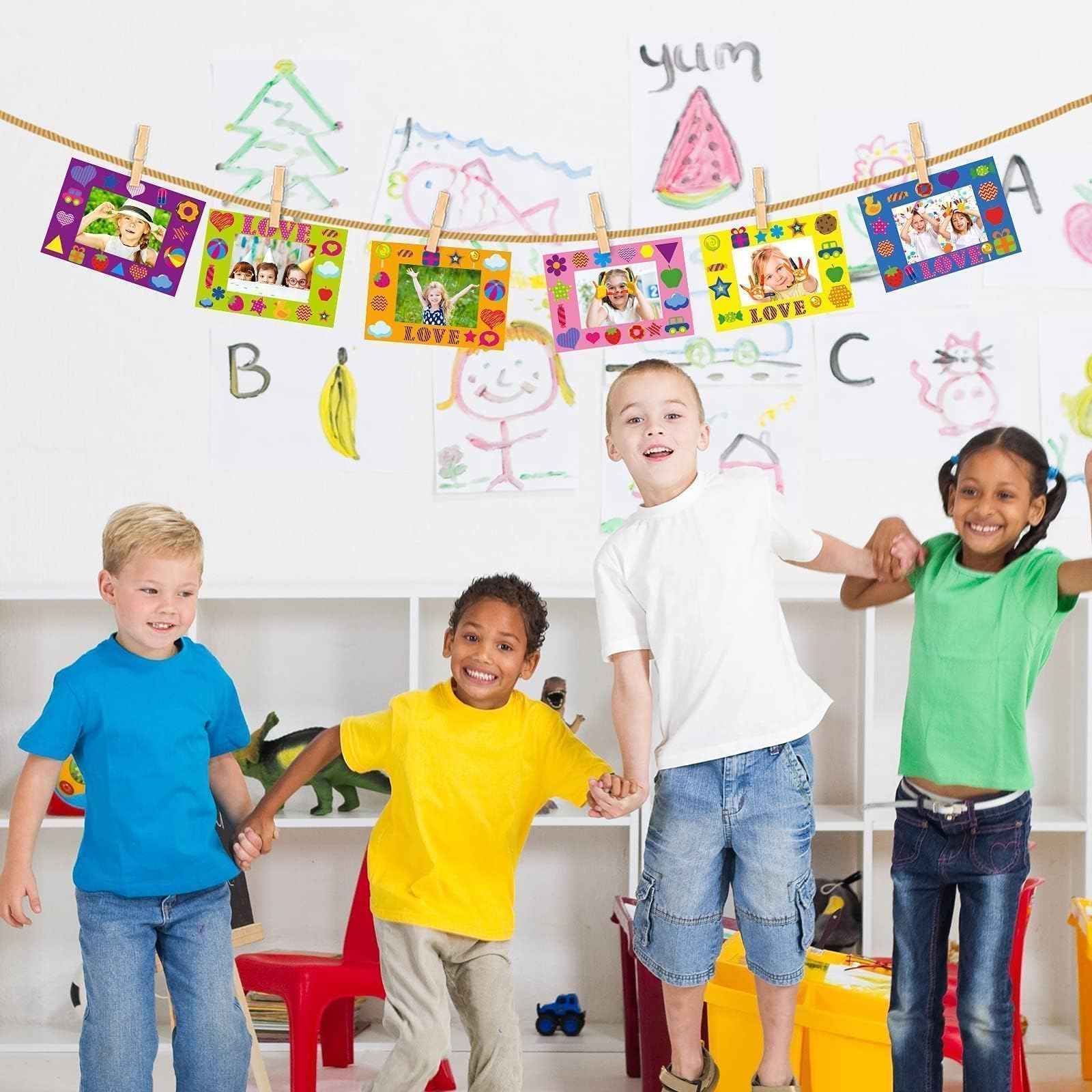 30 Packungen Bilderrahmen-Bastelsets für Kinder, Valentinstag, Frühling, bunte Feiertage, DIY-Schaumstoff-Bilderrahmen für Weihnachten, Mädchen, Geschenke, Spielaktivitäten, Lehrer, Geschenke