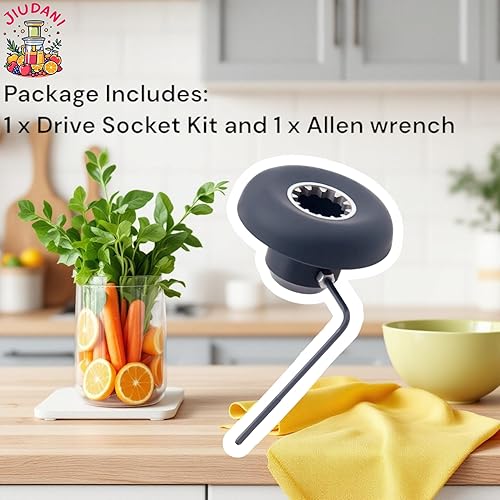 Miniatura 4 de Kit de reparación, tuerca de retención, enchufe de transmisión, llave Allen, pieza de repuesto 891 802 compatible con mezcladoras Vitamix y llave