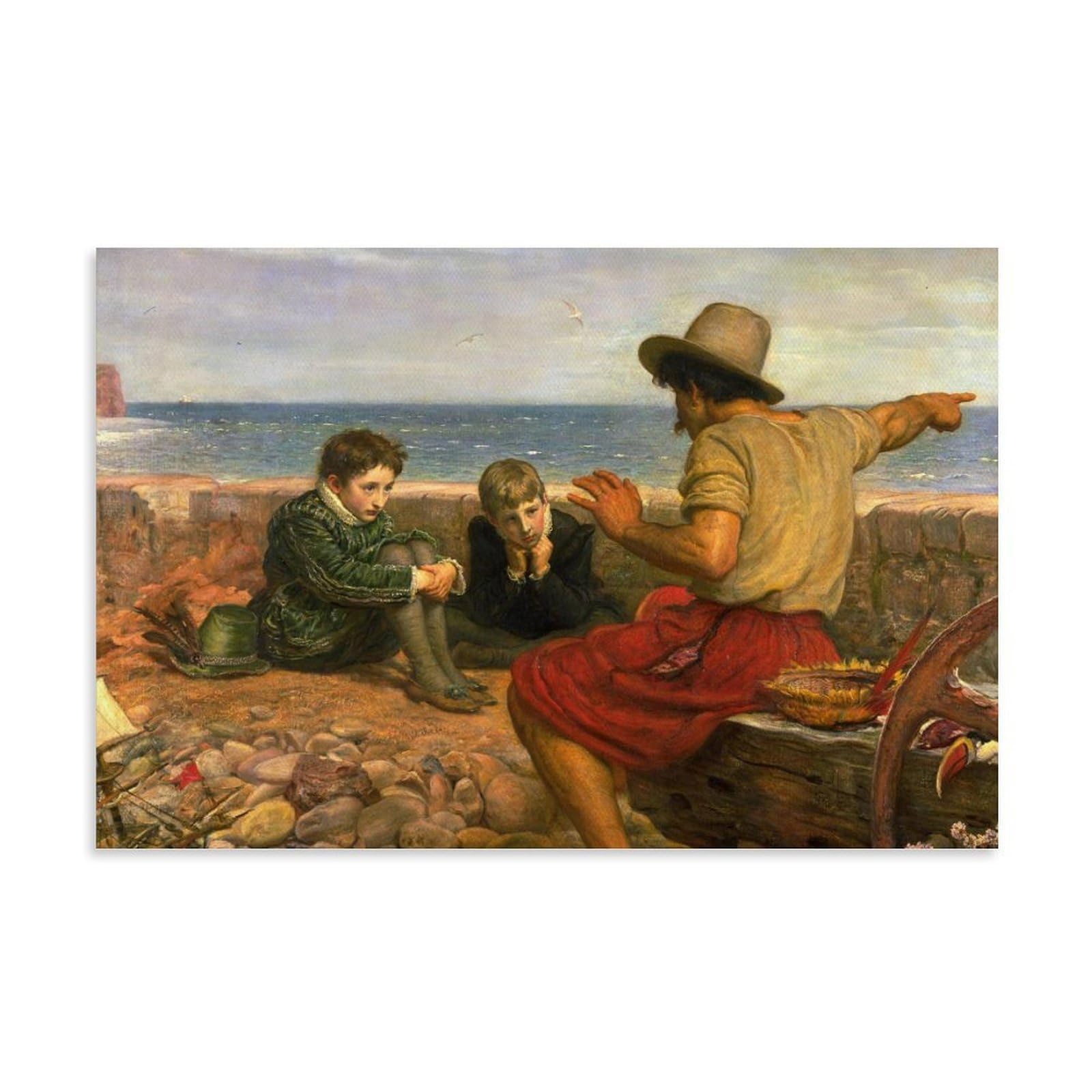 YYUEQIL John Everett Millais Prints The Boyhood of Raleigh Wall Art Art Print Wall Photo Paint Hanging Picture Family Bedroom Decor Gift Unframe 20x30inch(50x75cm)