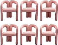 Vista 44 de Tmosi Modernas sillas de comedor de terciopelo tapizadas, con respaldo curvado, cómoda silla auxiliar para cocina, comedor, sala de estar