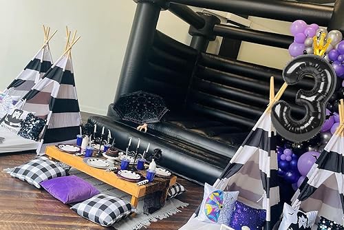 Miniatura 6 de Globo negro con número 11 de 40 pulgadas, globo con número 11, decoraciones negras para el cumpleaños número 11, proveedores de fiesta para niños y