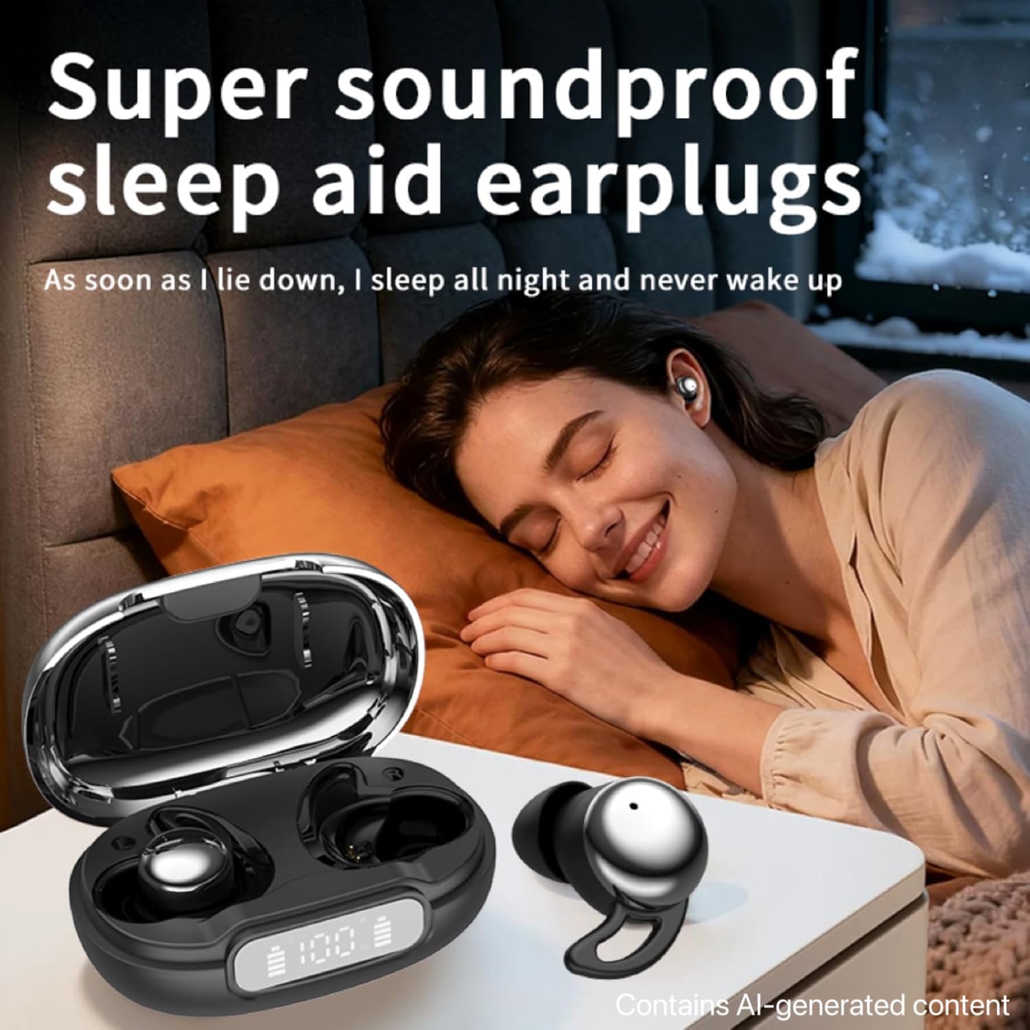Sleep Earbuds Bluetooth 5.4 Wireless in Ear Light-Weight Headphones Mini Sleep Headphones Small Design for Sleeping Running Workouts and So On image 2