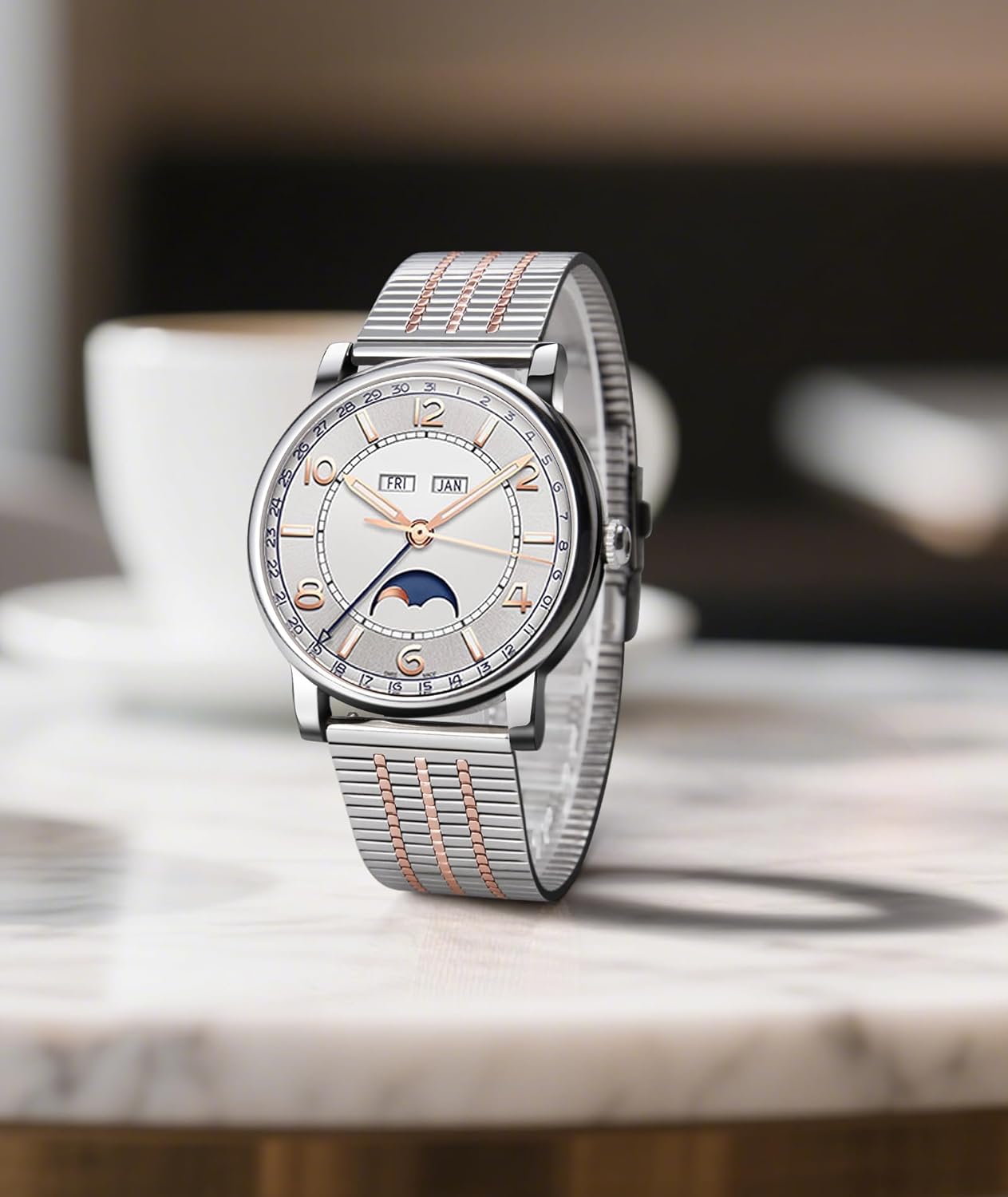 BINLUN Stainless Steel Watch Bands, Ultra Thin Metal Replacement Straps for Men Women, 12/14/16/18/20/22mm