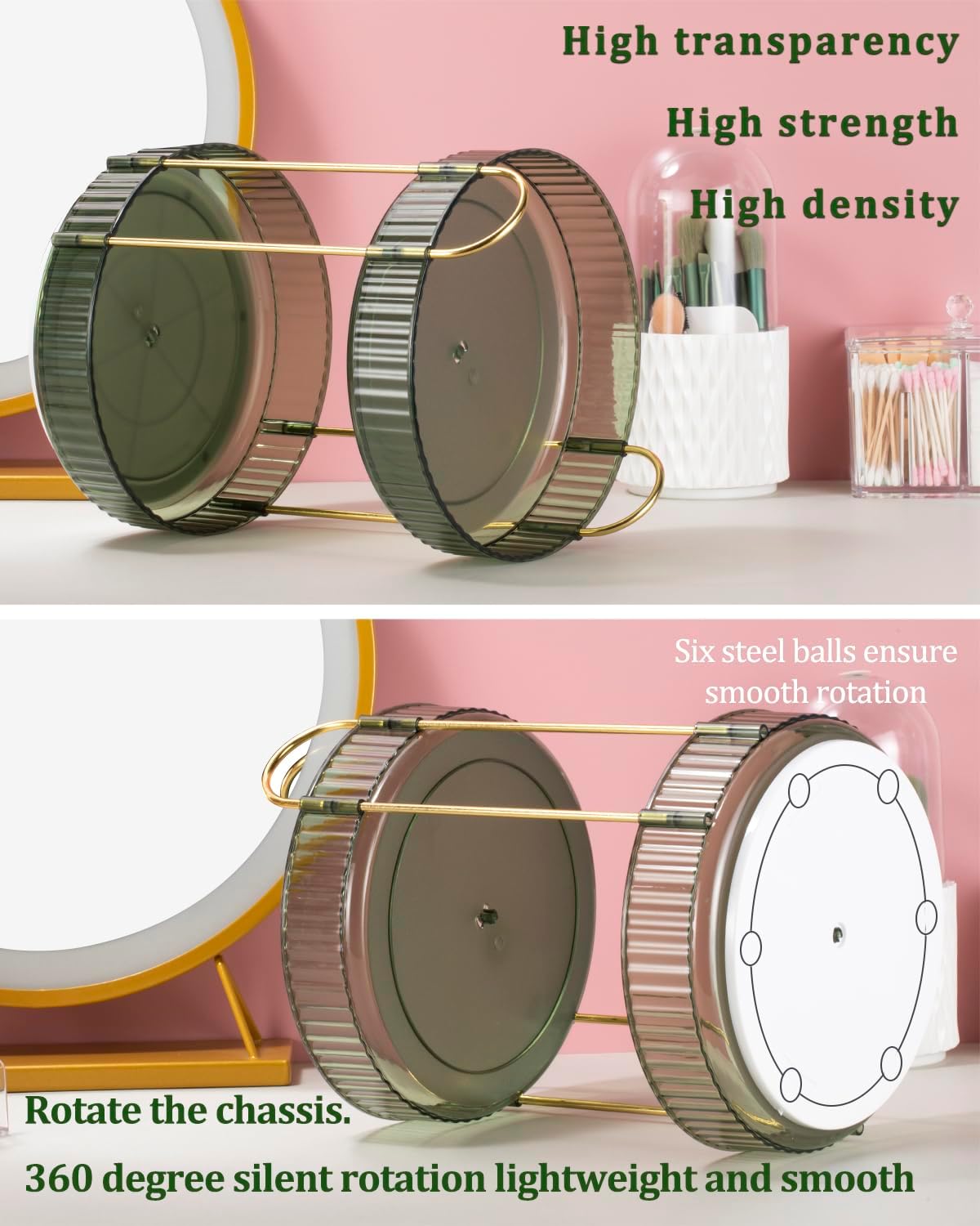 Argox 360 ° Rotary Makeup Organizer, Bathroom Counter Organizer,Skincare Care Organizer,Make up Organizers and Rotary Storage.