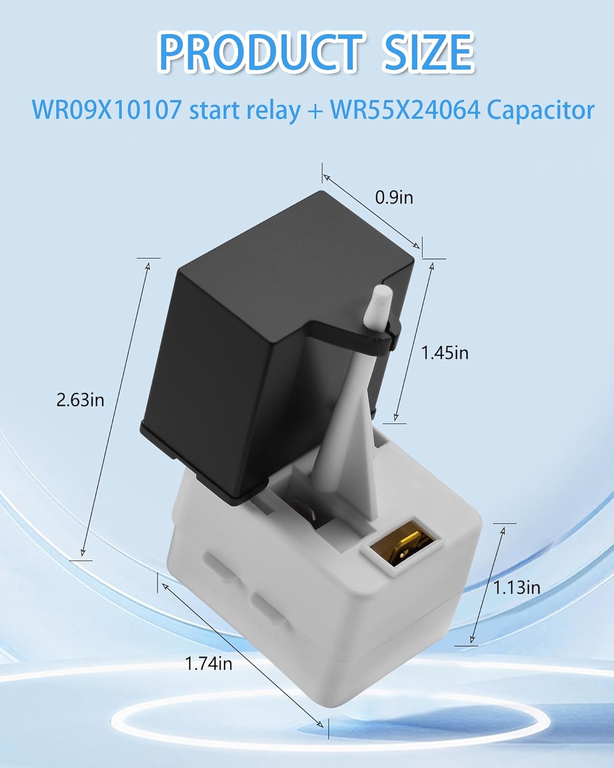 2025 New Upgraded WR09X10107 Start Relay and WR55X24064 CKDX24064X Run Capacitor KIT Replacement for GE Hotpoint Americana Refrigerators WR55X24064 / WR09X10107