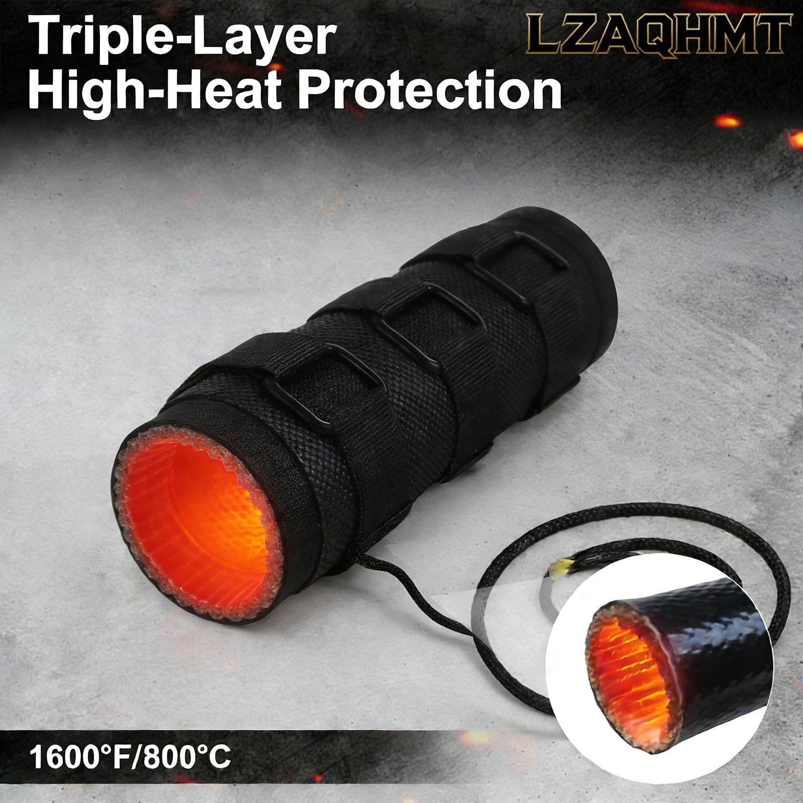 Resistente al Calore Copertura per Silenziatore Tattico - Manicotto Microfibra Antiscottatura Rivestimento Silicone per Silenziatore Protezione (5/6/7/9 Pollici)