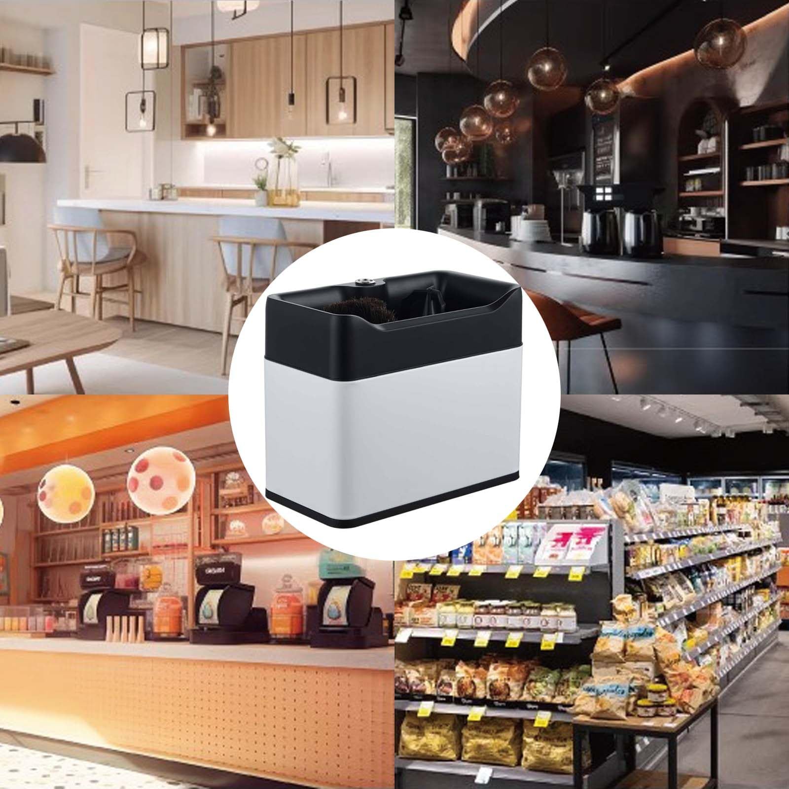 Limpiador automático de portafiltros para cafeteras Espresso eléctricas, con depósito Grande para posos, máquina silenciosa para Limpiar el Mango del café, Color Plateado