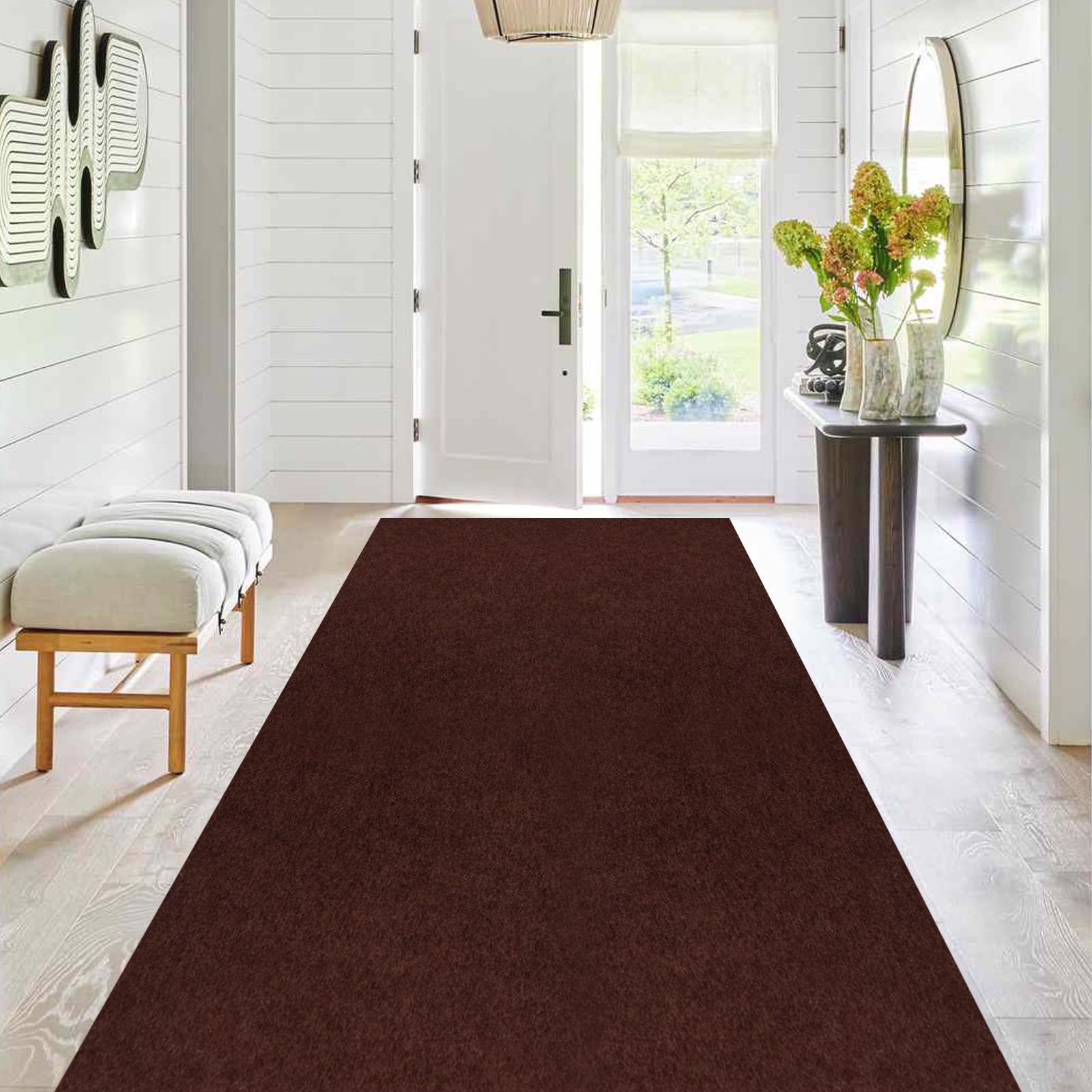 Runner Rug 2 ft x10 ft, Outdoor/Indoor Rug with Rubber Backing Non Slip for Hallway, Kitchen, Patio, Laundry, RV, Entryway, Garage, Bathroom, Area Rug