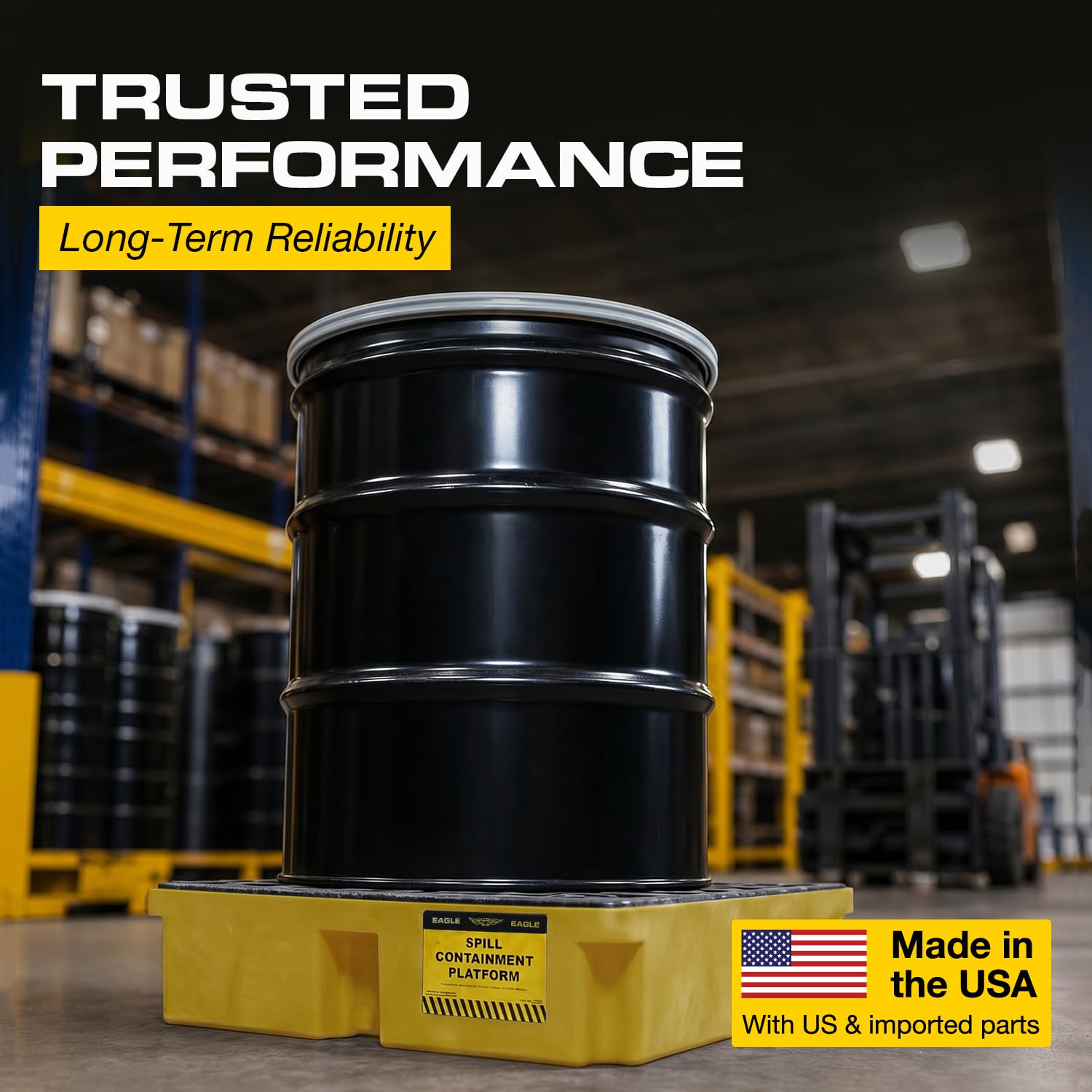Eagle Drum Spill Pallet - Yellow Containment -7 Eagle Drum Spill Pallet - Yellow Containment -7