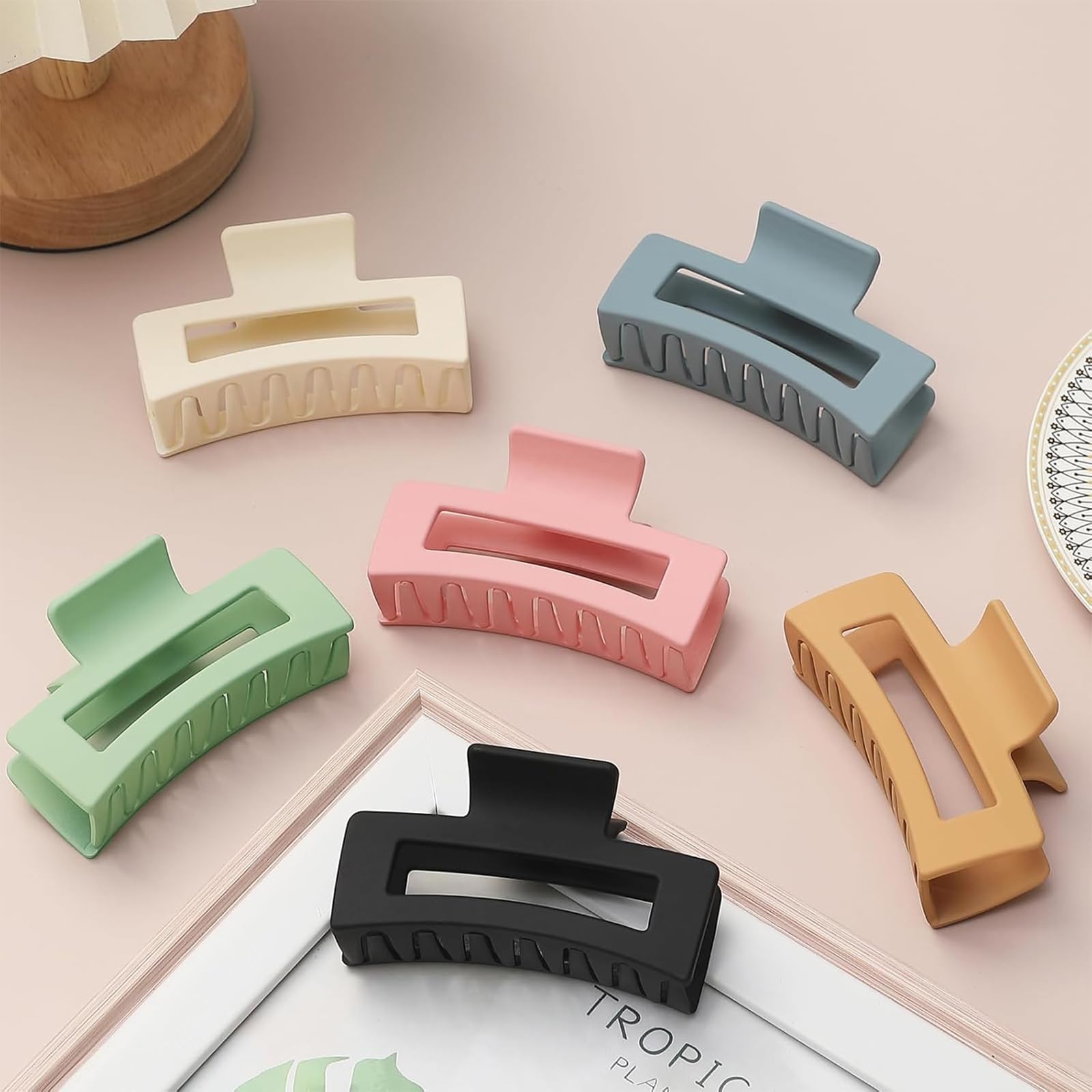 Somnr 9PCS Matte Hair Claw Clips for Women & Girls, Strong Hold Non-Slip Hair Clips for Thick & Thin Hair - Image 3