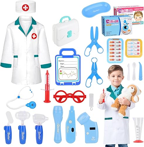 Kit de médico de juguete para niños, juego de simulación, juego de médico, juguetes para niños pequeños, juego médico para disfrazarse, juego de