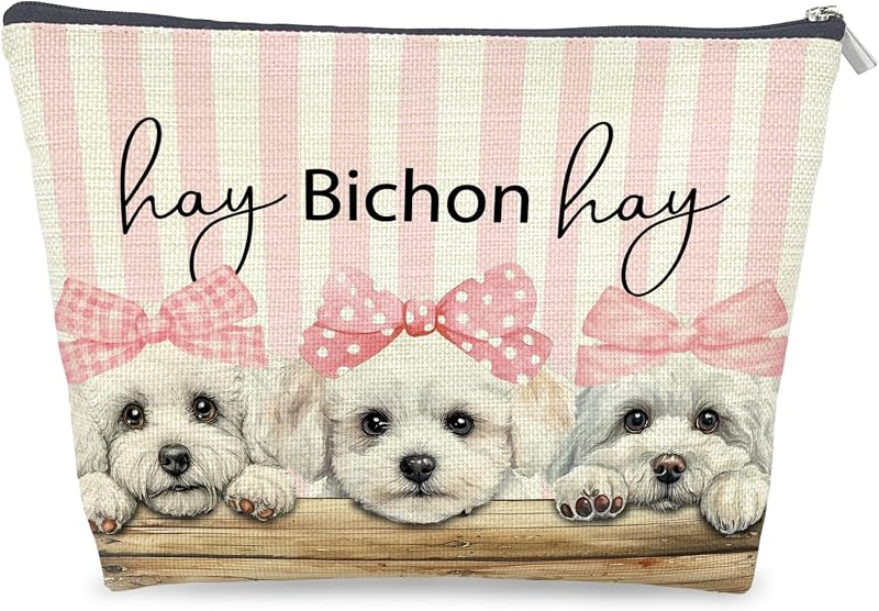 Necessaire de maquiagem LRWHDFW Coquette com estampa de cachorro, Color-Dogs Lover gift 06