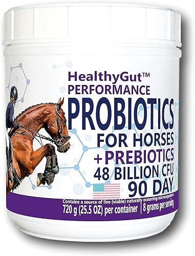 Miniatura 8 de HealthyGut Probióticos para caballos Suplemento dietético, fórmula de mantenimiento del sistema digestivo totalmente natural (30 días)