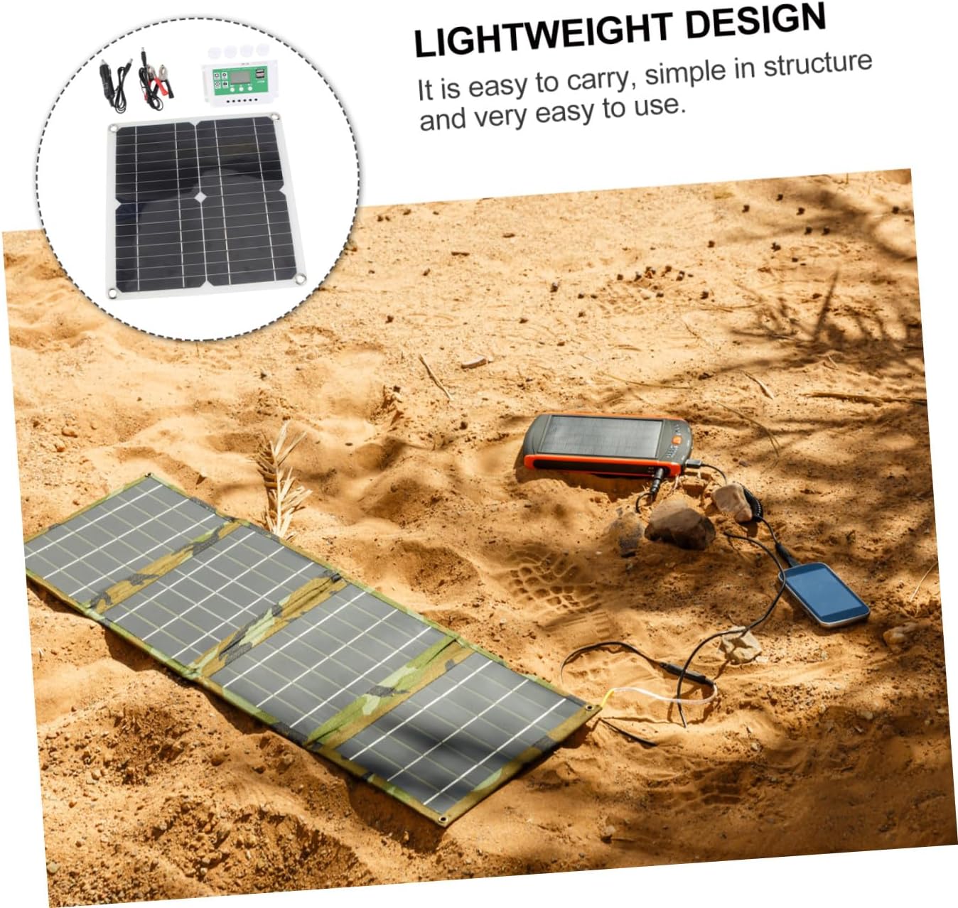 40w Solar Panel Flexible Solar Power Bank Lightweight for Hiking Camping