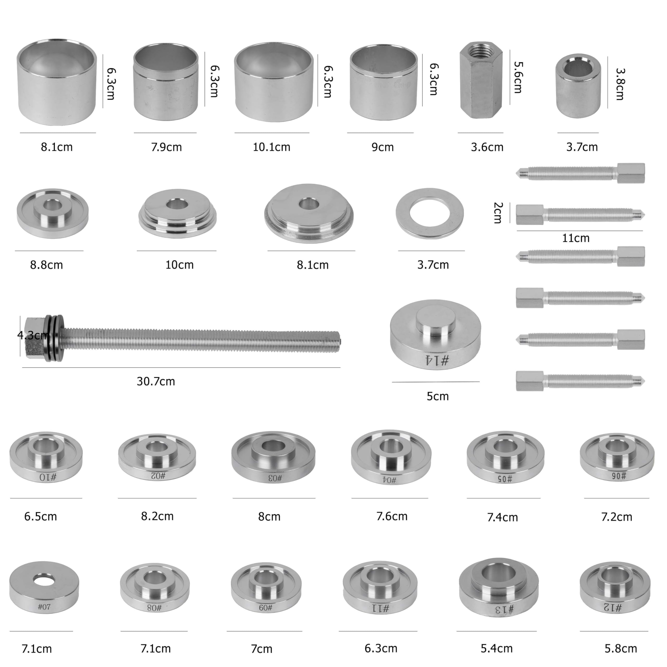 DAYUAN 31tlg Radlager Werkzeug, Radantriebslager Montagewerkzeug Satzt | Radlager Abzieher, Radnabe Ausdrücker, Montage/Demontage Set Druckplatten 55-83.4 mm, 1 Spindel，4 Demontage-Bolzen