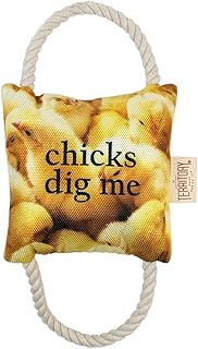 Territory Chicks Dig Me 2-Way Tug Dog Toy with Squeaker - Farm and Ranch Collection Tug of War Squeaky Interactive Play Dog Toy Gifts for Small Medium and Large Dogs