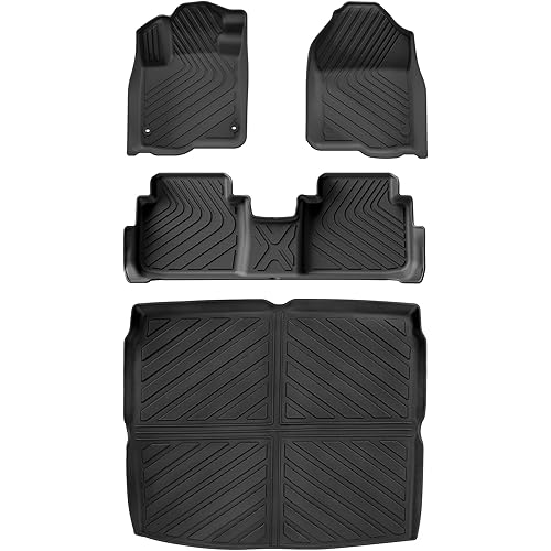 Weize Floor Mats & Cargo Liners for Honda CRV 2025 2024 2023 Honda CR-V Hybrid All Weather Floor Mats with Cargo Liner Full Set, 1st & 2nd Row & Trunk Mat (Upper Position)