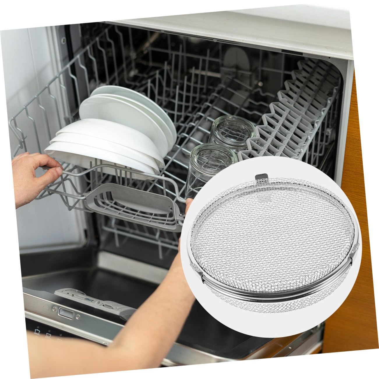 MAGICLULU 4 Stück Aufbewahrungskorb für die Spülmaschine Aufbewahrungskorb für Backutensilien Metallnetzkorb für Geschirrspüler Spülmaschinenkorb für Kleinteile Universal-Geschirrspülkorb