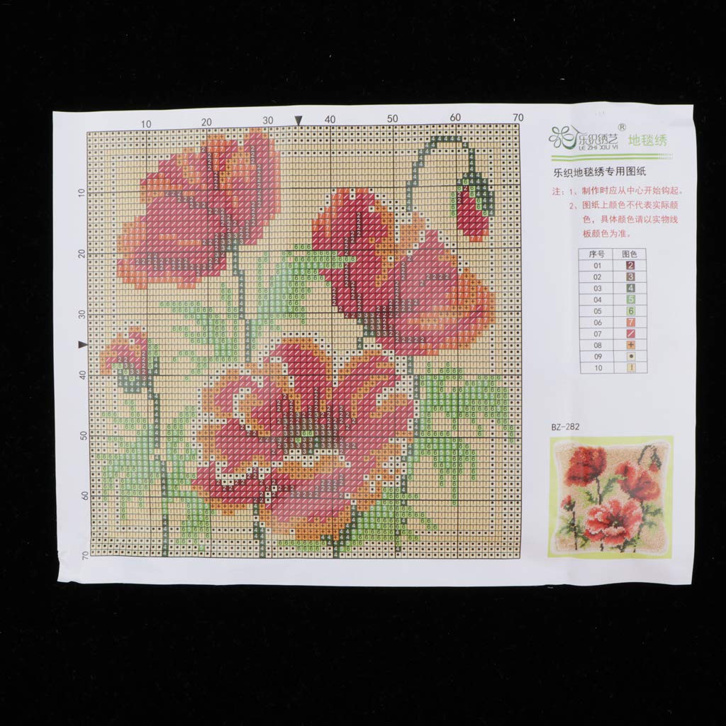 DIY Knüpfkissen-Set – Pudel Mit Regenschirm | 43x43 Cm, Inkl. Garn, Häkelnadel & Anleitung